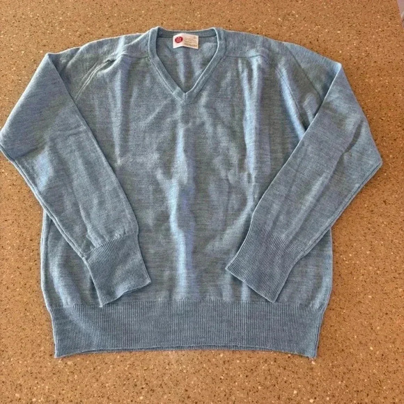 VTG MEN'S Gray Wool Blend Crew Neck Pullover Sweater Kings Road Sz Large - Picture 1 of 8